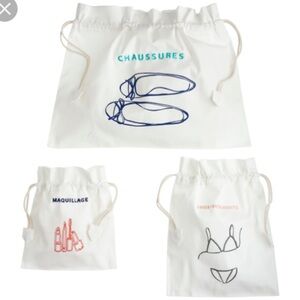 J.Crew Drawstring Travel Pouch Trio